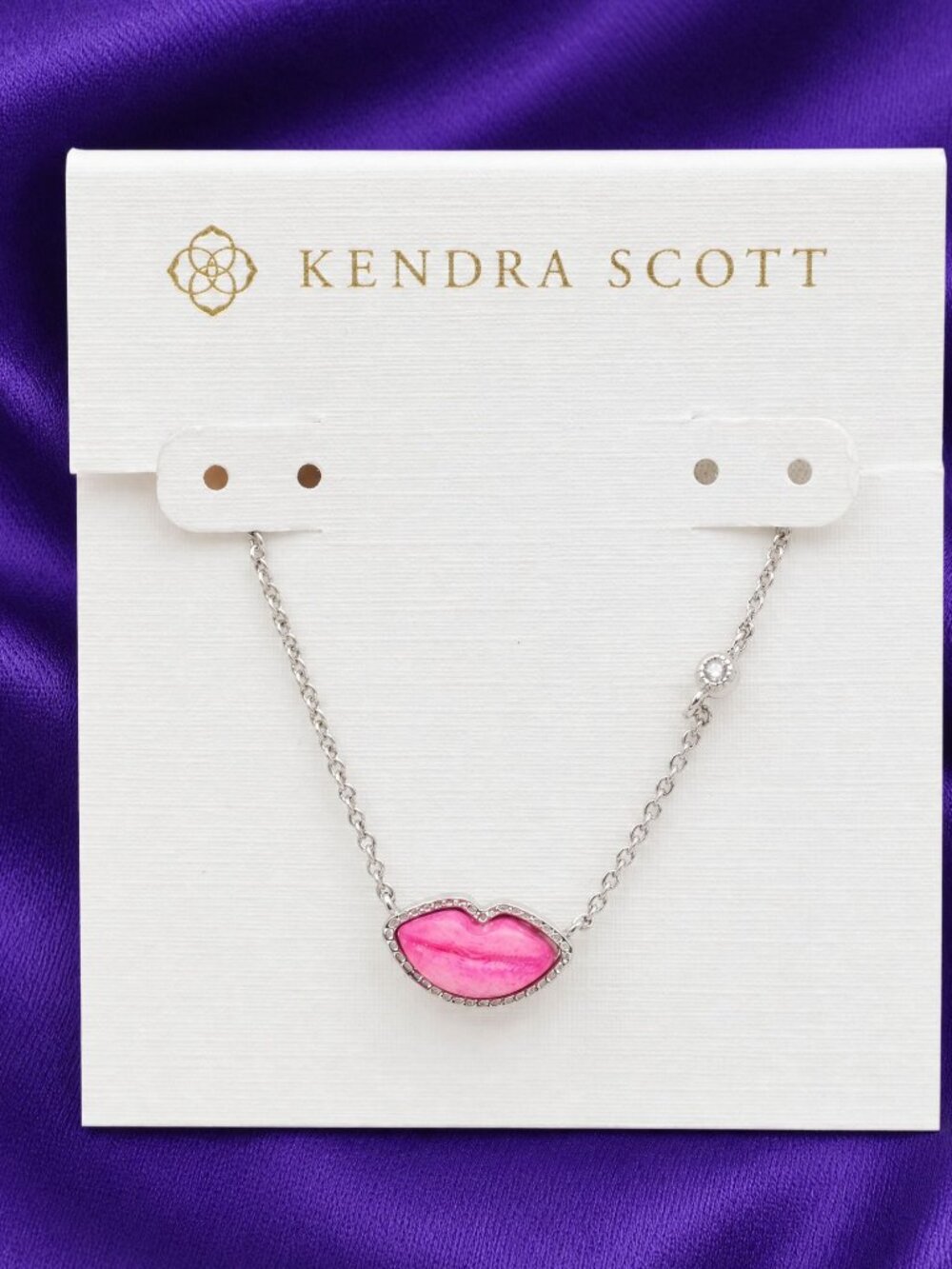 Kendra Scott Lips Necklace Hot Pink Mother--Pearl